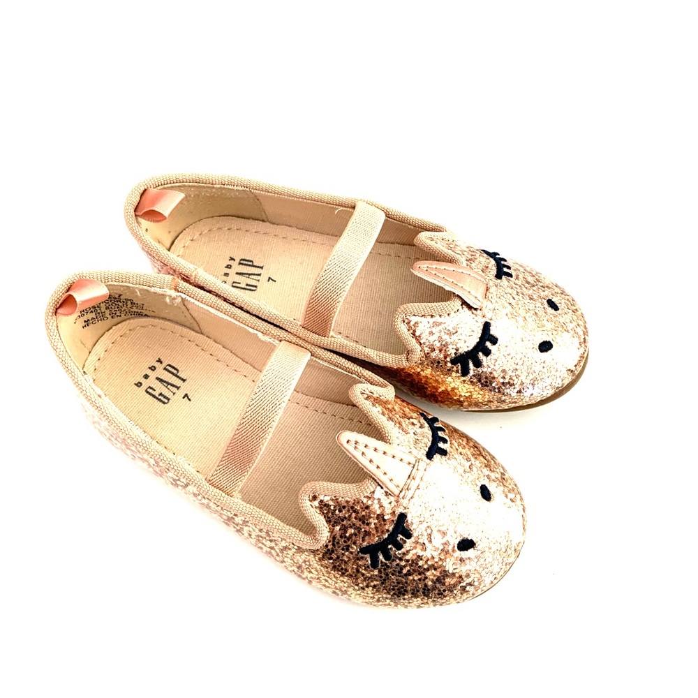 Toddler gold sparkle unnocprn  flats - 7